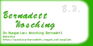 bernadett wosching business card